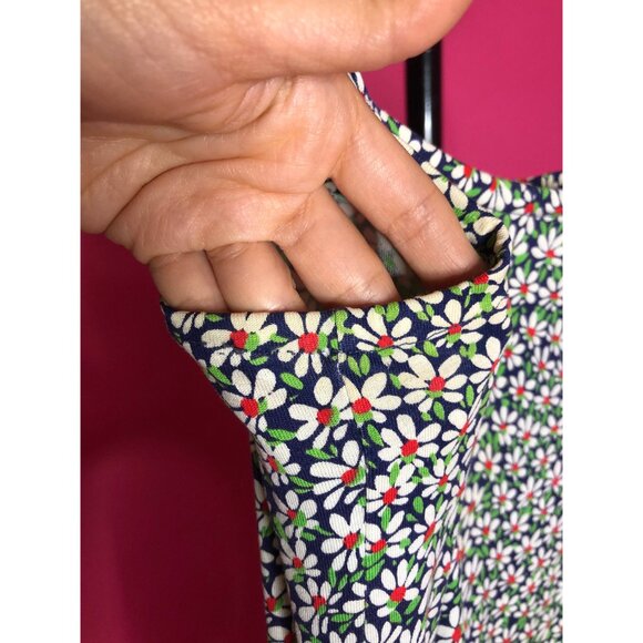 1970s DVF DIANE von FÜRSTENBERG Floral Print. Blue, Green, and Orange. Sleeveles - Picture 10 of 10